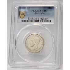 AUSTRALIA 1940 M . ONE 1 SHILLING . PCGS XF45 